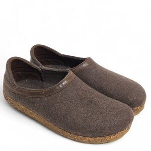 Haflinger GZH42 Grizzly Closed Heel Clog Slipper Smoky Brown 44 Mens Size 11 EUC